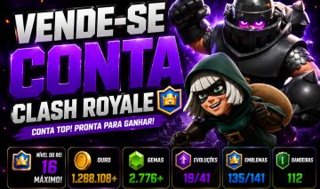 CONTA CLASH ROYALE INSANA! NÍVEL 16 + MUITAS EVOLUÇÕES!