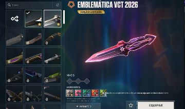 Conta faca VCT 2026, Skins Vandal, Phanton,sherif e facas, Pra rápido!!