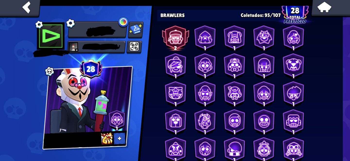 CONTA DE BRAWL STARS COM PREÇO IMPERDIVEL (95 BRAWLERS E 53K TROFEUS!1!!)