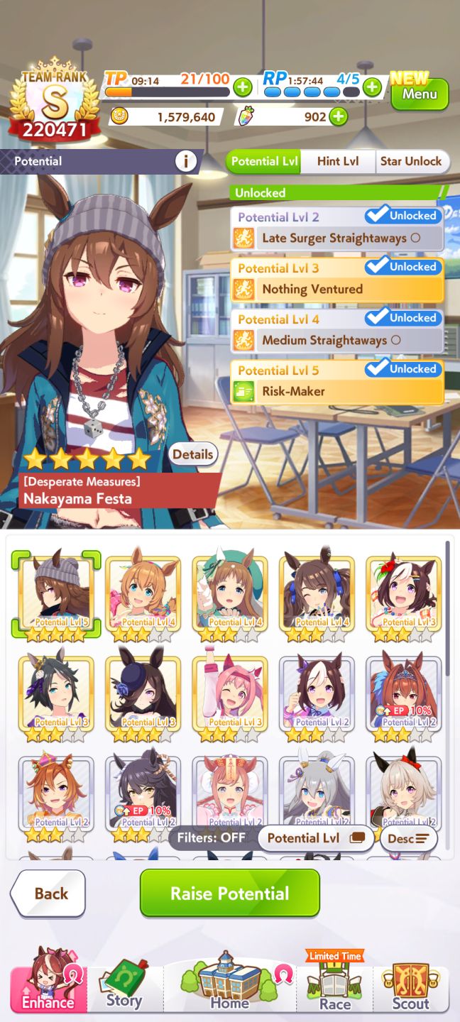UMAMUSUME | TEAM RANK S | 220K+ | NAKAYAMA FESTA POT 5 | SSR LV50 e +!!!