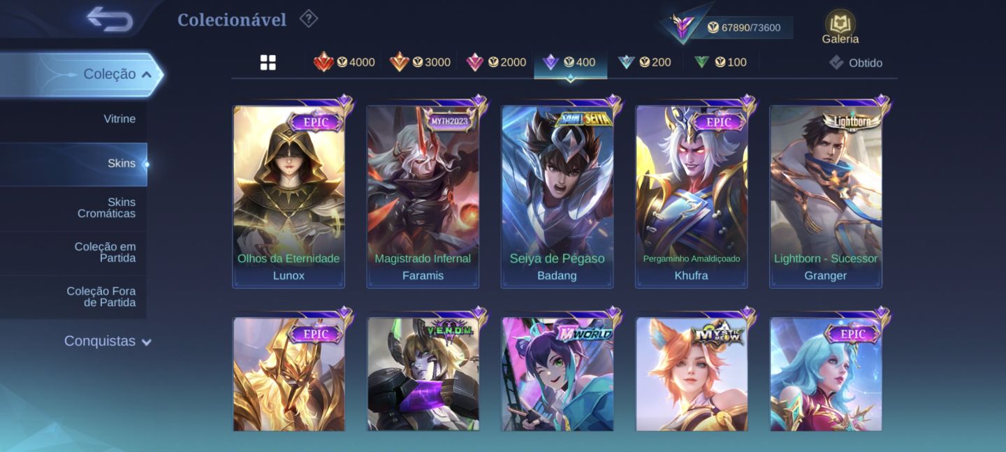 Conta Mobile Legends Lendária
