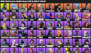Fortnite | 109 Skins + 111 Picaretas + Spider-Man 2099 + Harley Quinn
