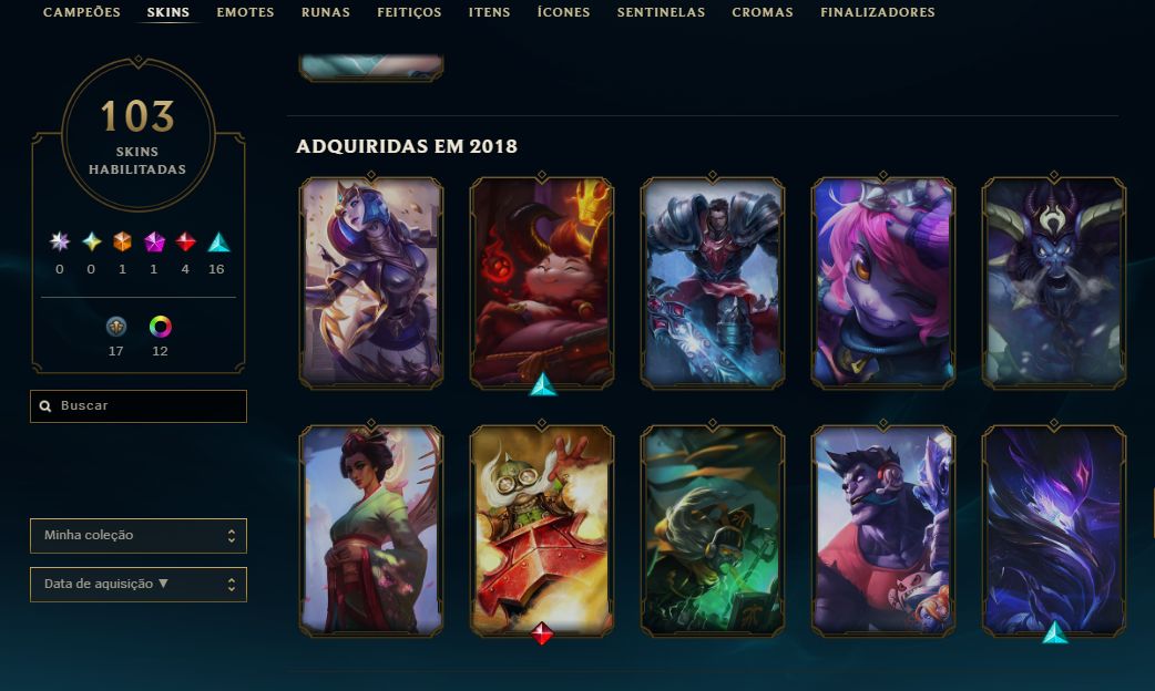 Conta lol 2012 - 103 Skins