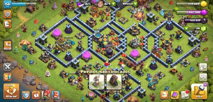CONTA CLASH OF CLANS CV 14 | NÍVEL 156 | RAINHA 70 / REI 68 / GUARDIÃO 43