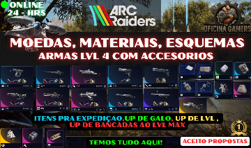 ARC Raiders - Materiais, Moedas,Esquemas,Armas LVL 4 con Accesorios - Preço TOP