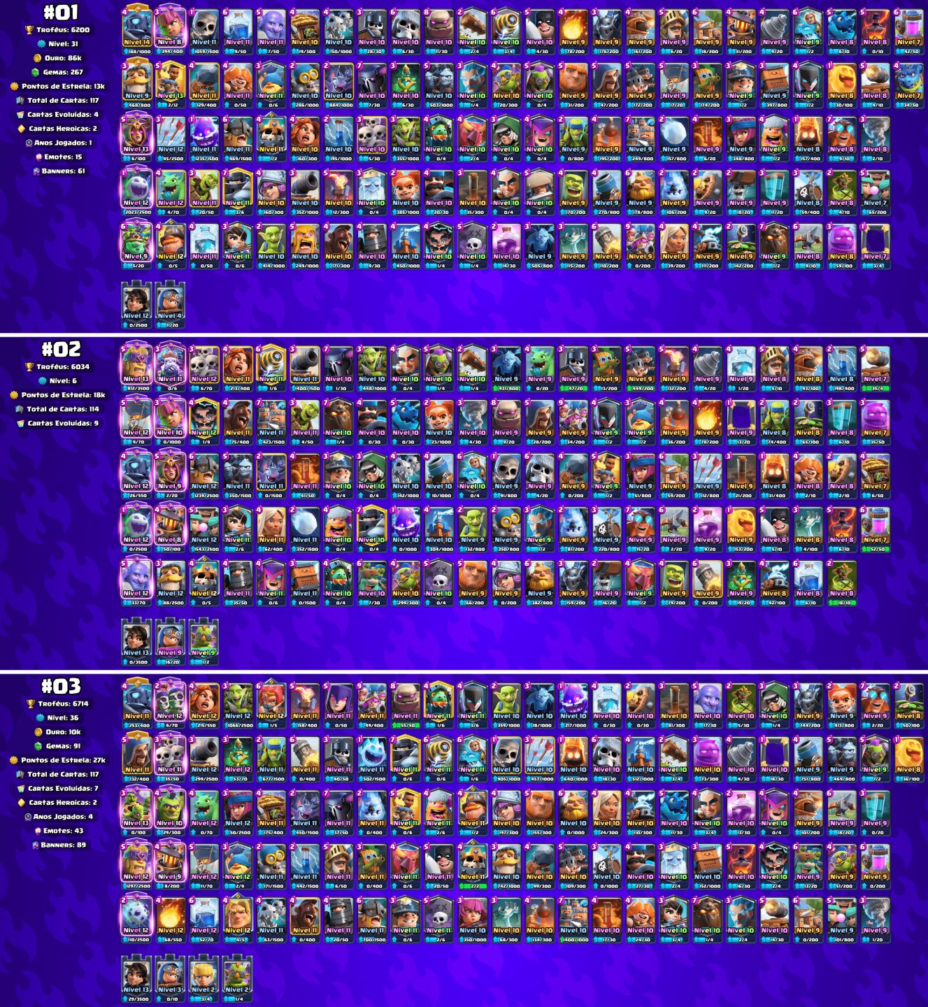 MELHOR VARIEDADE - IMAGENS + BRINDEs!! - CONTA CLASH ROYALE 1K-10K DE TROFEUS!