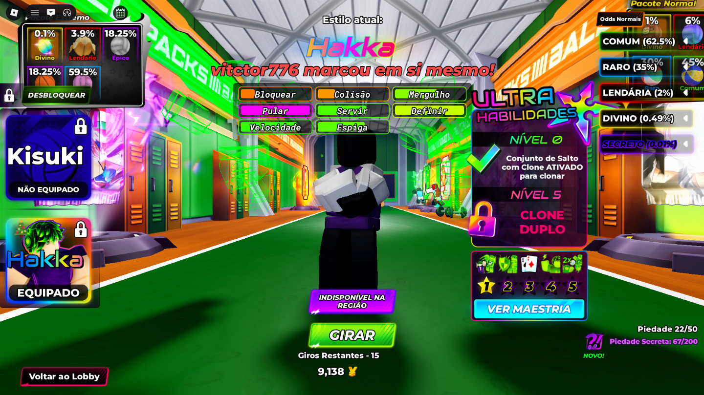 CONTA | HAIKYUU LEGENDS (ROBLOX) | HAKKA + KISUKI