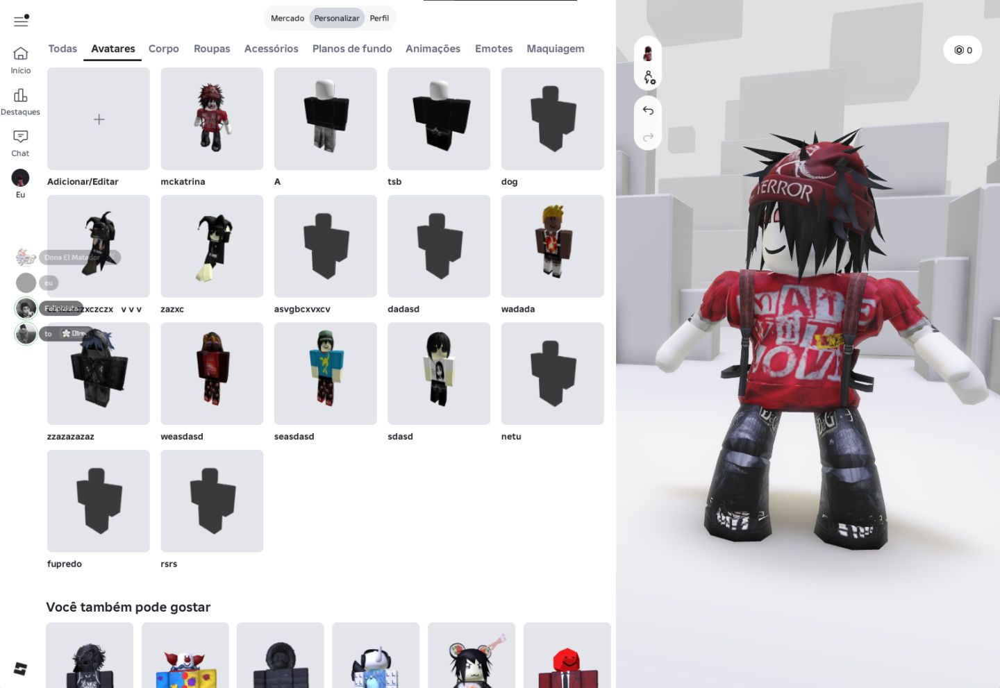Conta de roblox upada em varios jogos
