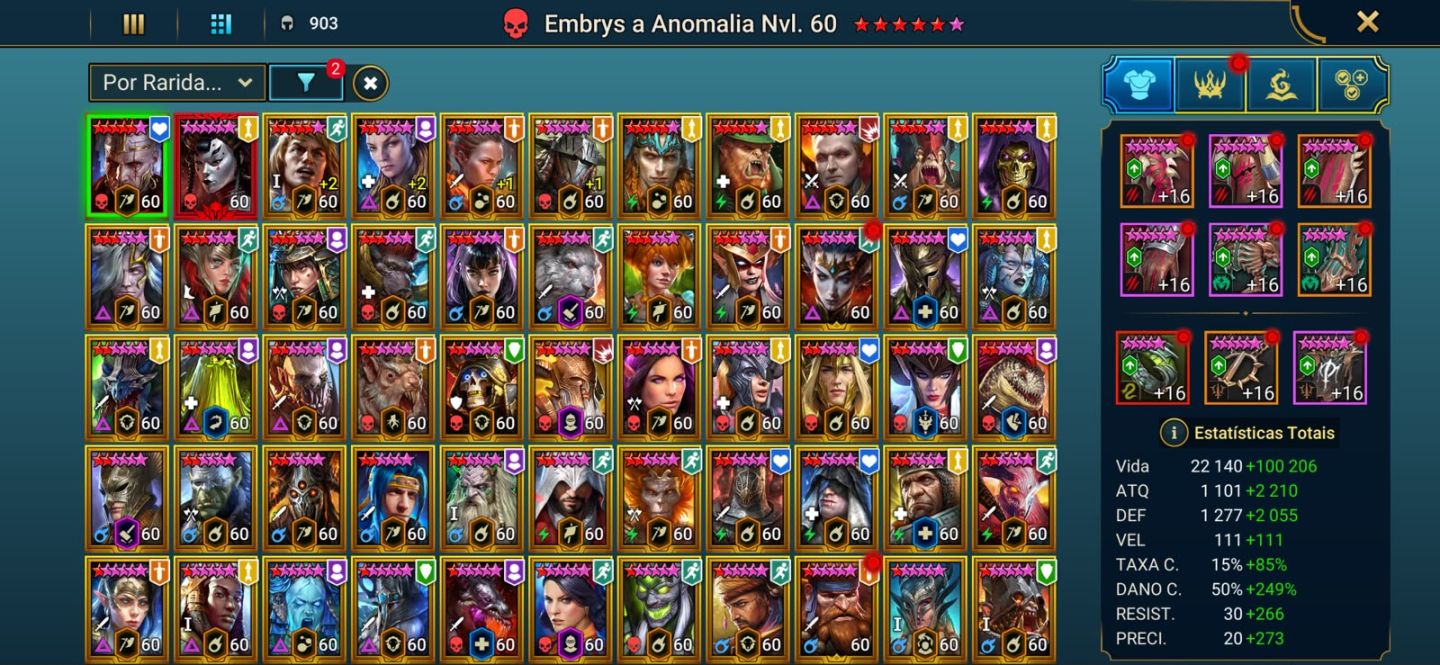 Conta Raid Shadow Legends Nv.100 endgame
