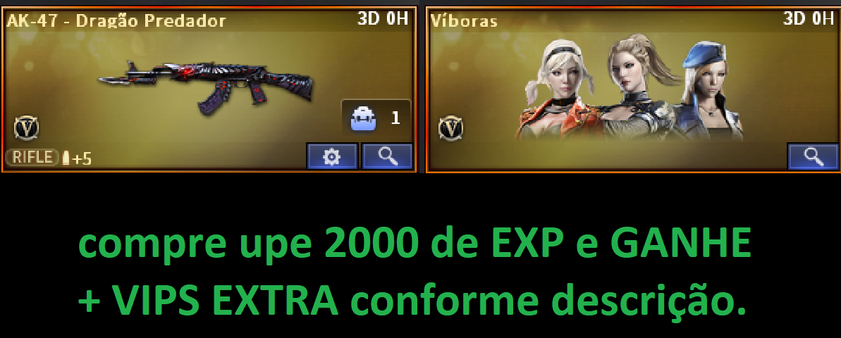 CONTA NOVA COM 2 VIPS POR 3 DIAS ATIVE QUANDO QUISER. + VIPS AO UPAR AINDA. VEM!