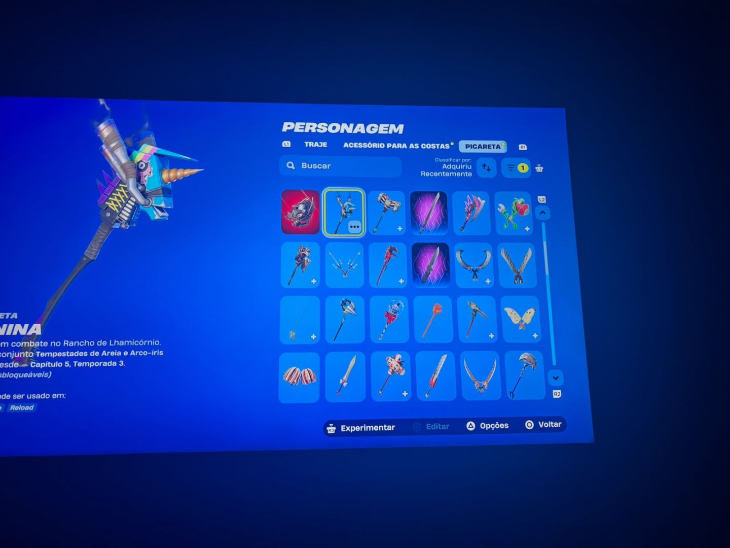 Conta Fortnite, 145 skins passe da temp 4 até a x completos