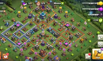 CLASH OF CLANS - CV 13 + 5 CONSTRUTORES (TROCA DE NICK POR GEMAS DESBLOQUEADA)