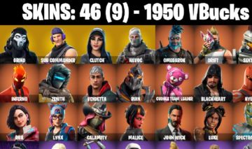 46 Skins - Grind, Sub Commander, Clutch, Havoc, Drift, 1950 vbucks