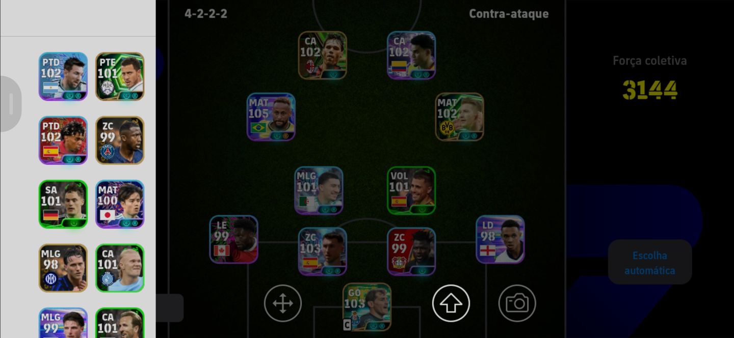 Conta Efootball Neymar 105 Blitz Curler + Hazard 102 + Luíz Dias 102 Id Konami