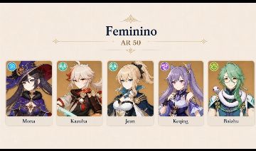 CONTA GENSHIN IMPACT COM 5 PERSONAGENS T5 & MAIS
