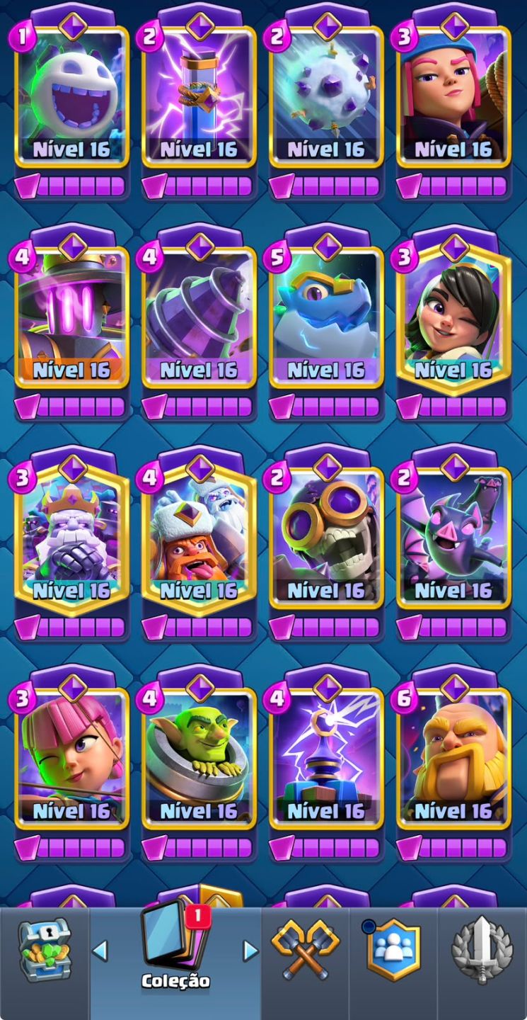 CONTA DE CLASH ROYALE / NÍVEL DE COLEÇÃO 2286 / TODAS EVOS E HERÓIS
