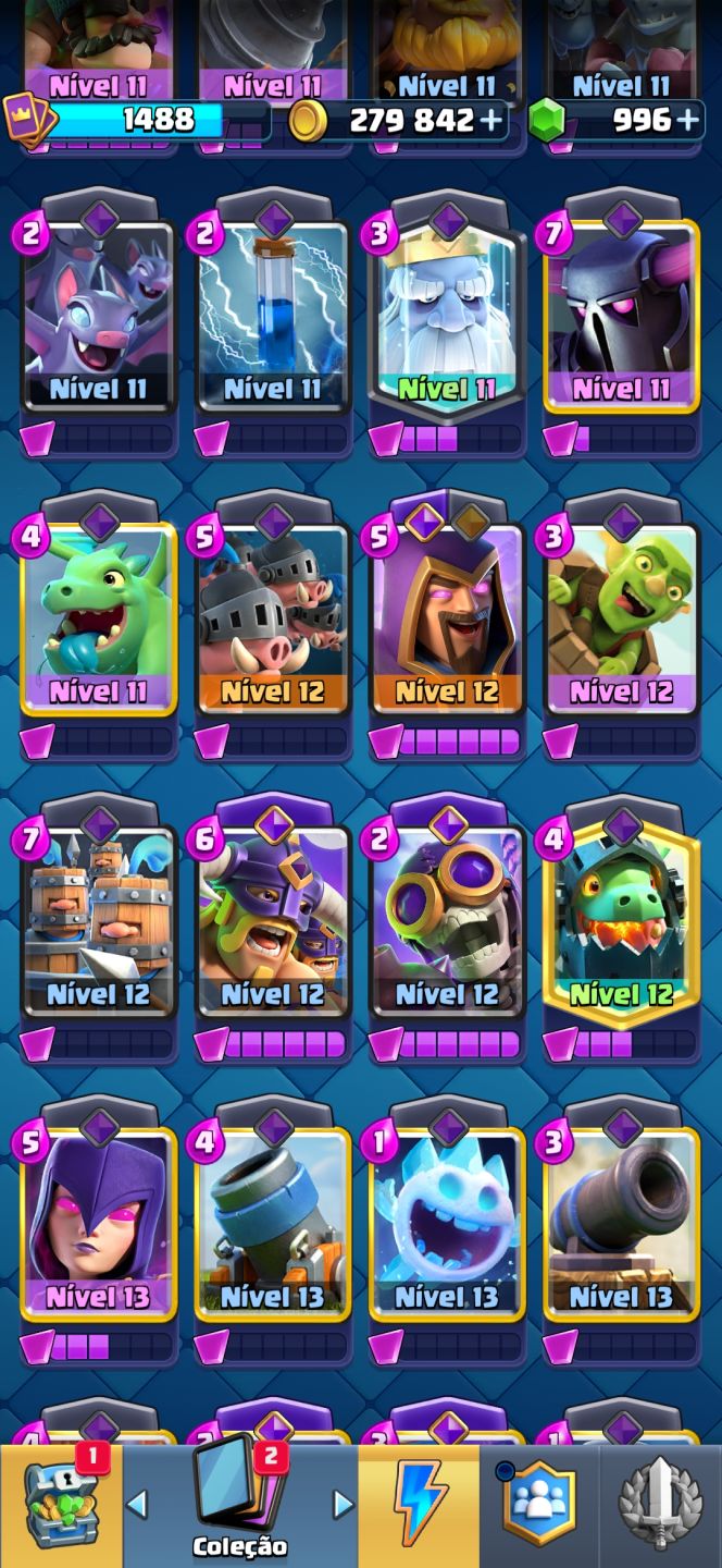 Clash Royale | 10.000 Troféus | 121/122 Cartas | 11 Evoluções | Full Acesso