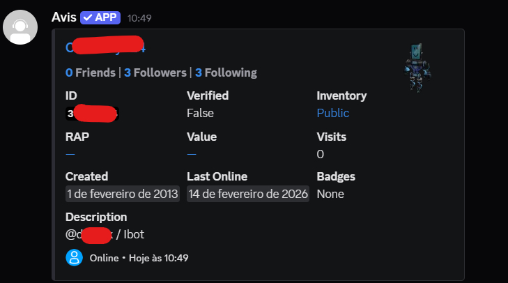 CONTA ROBLOX ANTIGA 2013 COM PACOTE IBOT (RARO) [UNVERIFIED]