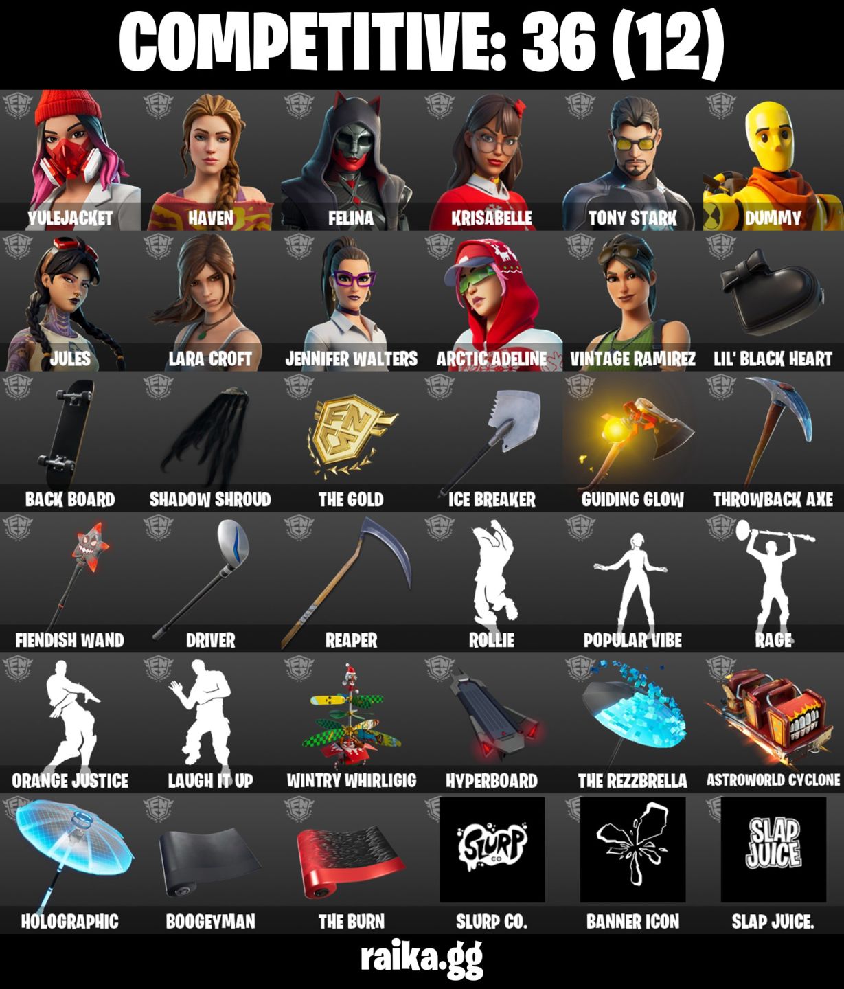 126 skins | OG STW omega danças raras lara croft tony stark