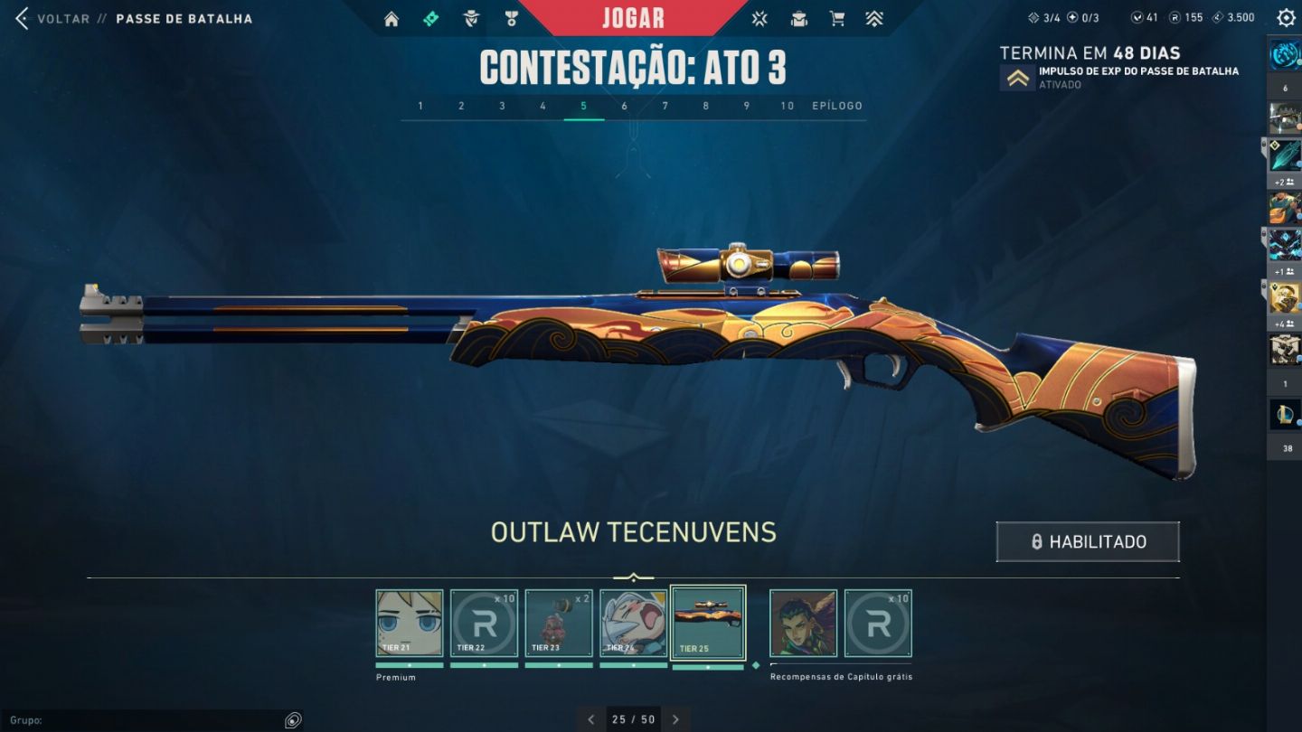 Conta com várias skins