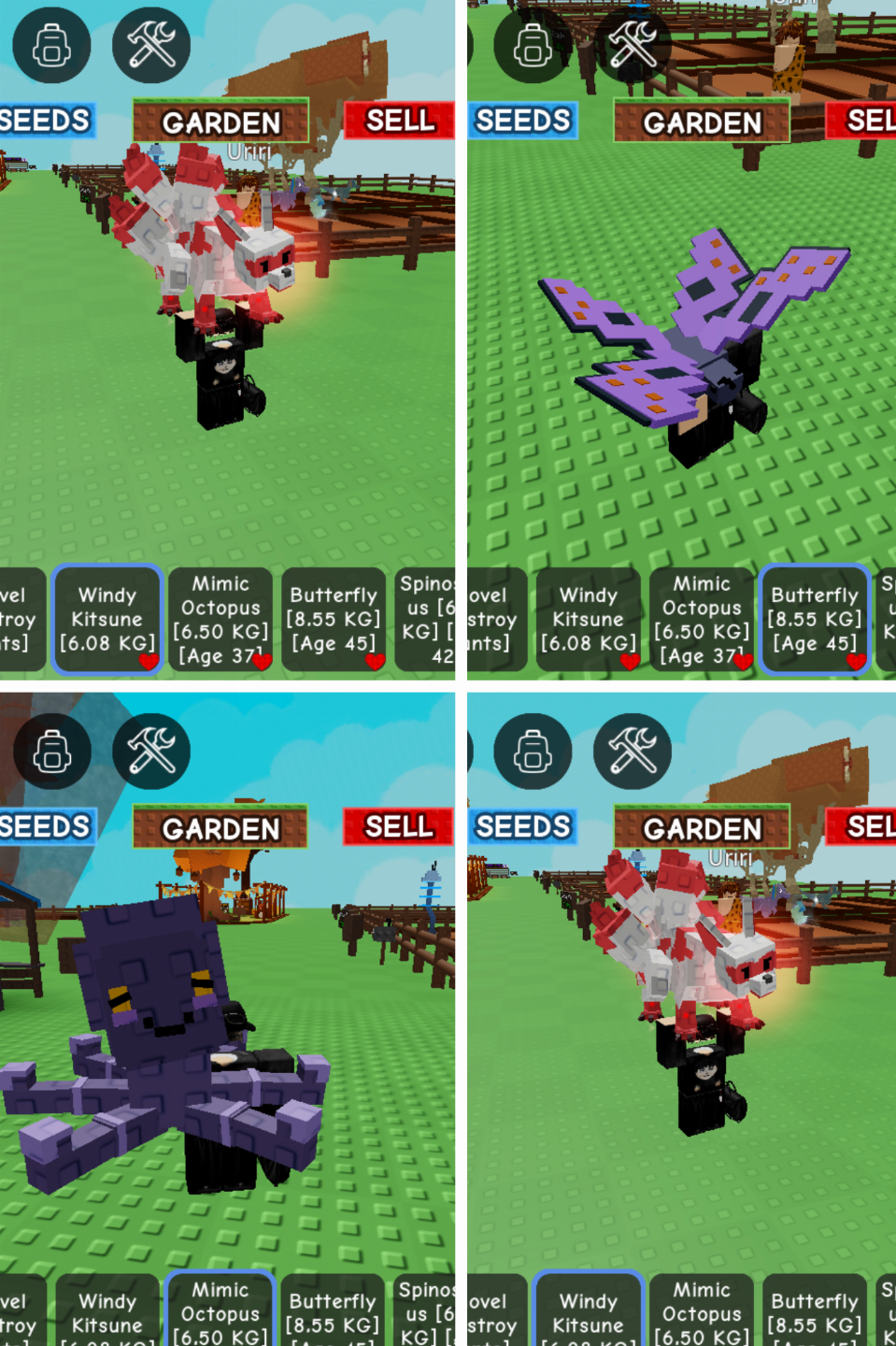 PRA SAIR RÁPIDO- WINDY KITSUNE, MIMIC OCTOPUS, BUTTERFLY E SPINOSAUR