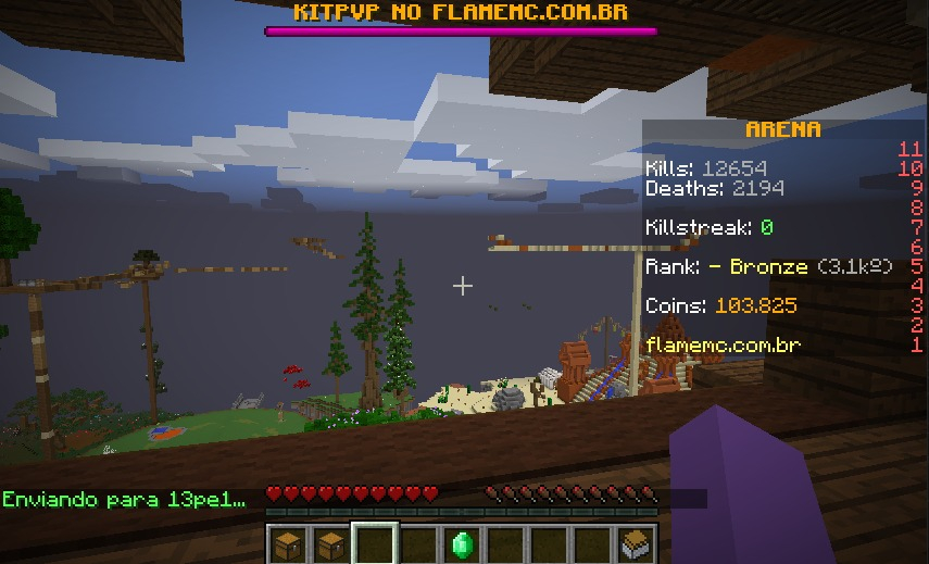 CONTA MINECRAFT - VIP NO MUSH E NO FLAME, TOP KILL DO ARENA