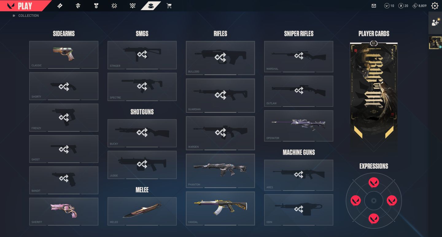 CONTA VALORANT TRYHARD SKINS DAS PRINCIPAIS ARMAS (ACOMPANHA EMAIL DE CRIAÇÃO)