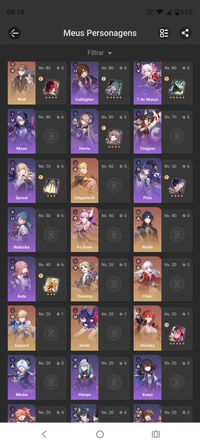 Conta Honkai Star Rail(Valor Negociável)Dados da conta podem ser alterados