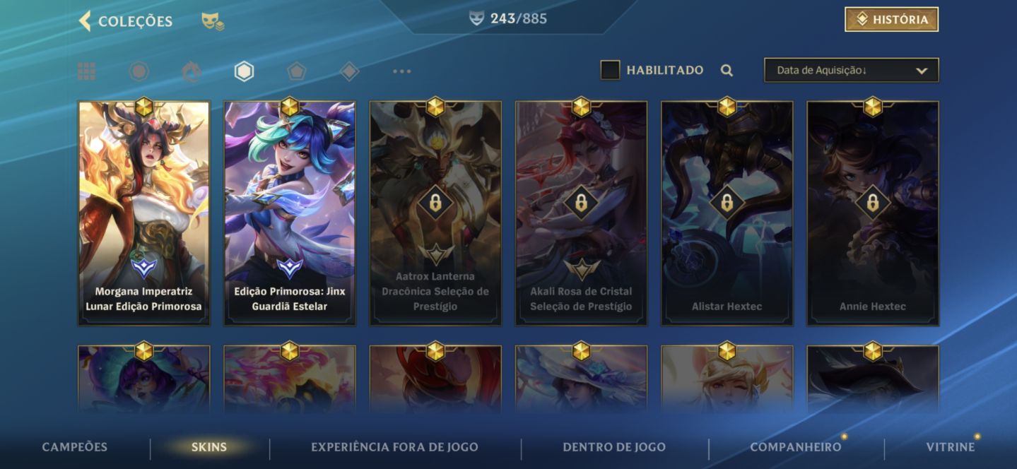 Conta Challenger, 47,5k de vitrine, main top e sup