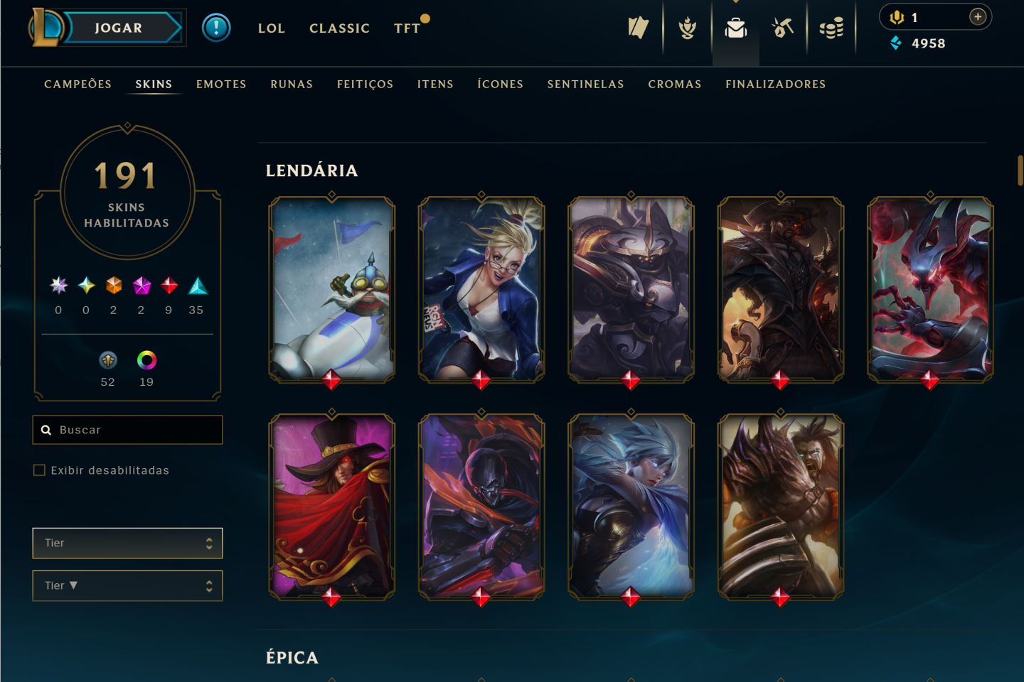 CONTA LOL ANTIGA LV 188 COM KAYLE JUIZA SEASON 1 ATUAL UNRANKED