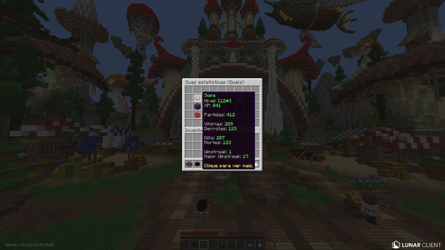 CONTA MINECRAFT ORIGINAL + VIP MUSHMC + COSMÉTICOS