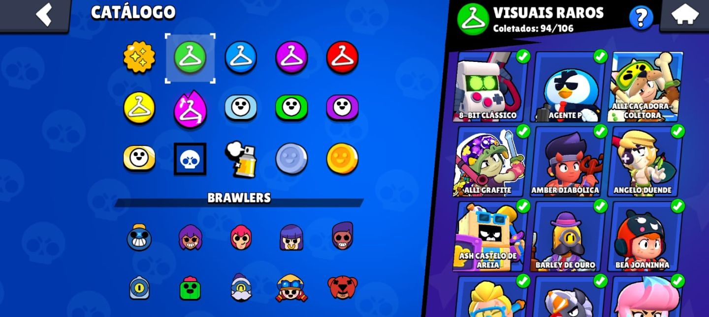 CONTA BRAWLSTARS 59K DE TROFEUS, 105 BRAWLERS + CLASH ROYALE