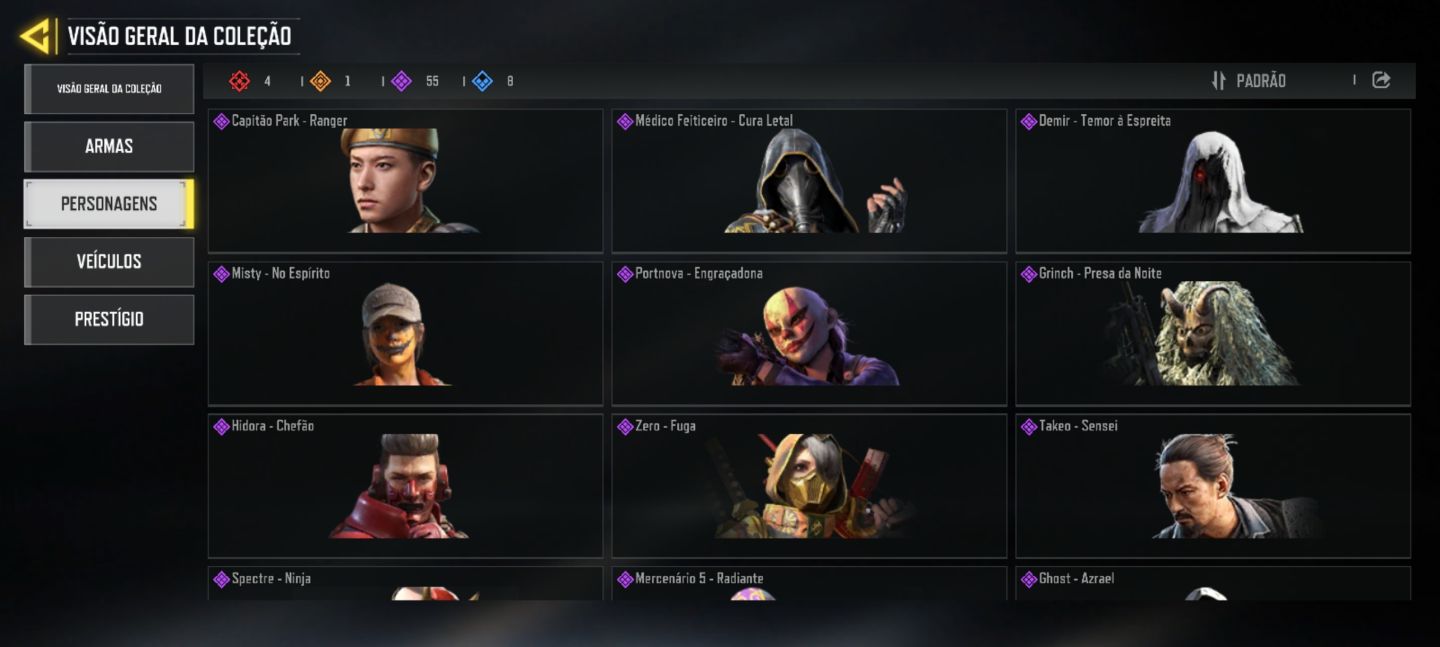 CONTA HIGH-END COD MOBILE | 6 MÍTICAS + 4 PERSONAGENS MÍTICOS | 3 PRESTÍGIO