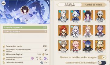 Conta hoyo 3 em 1 Genshin, ZZZ, Star rail faz end game 100%