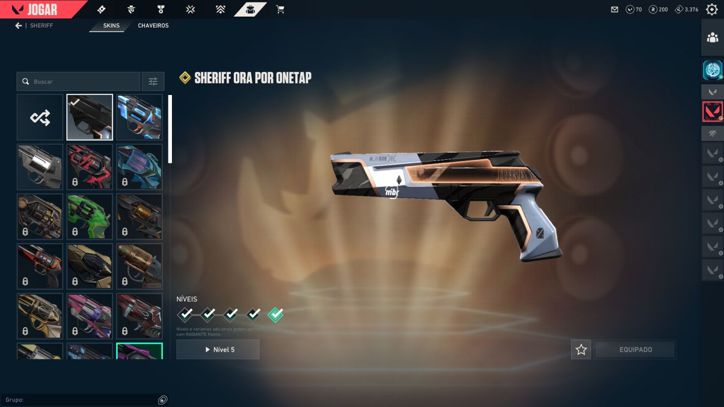 CONTA VALORANT FULL ACESSO | VANDAL GAIA + SHERIFF ONETAP + PHANTOM RADIANT