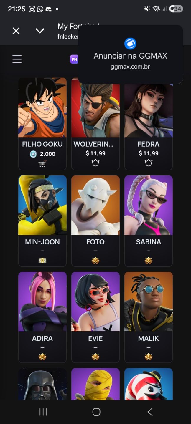 Conta fortnite antiga