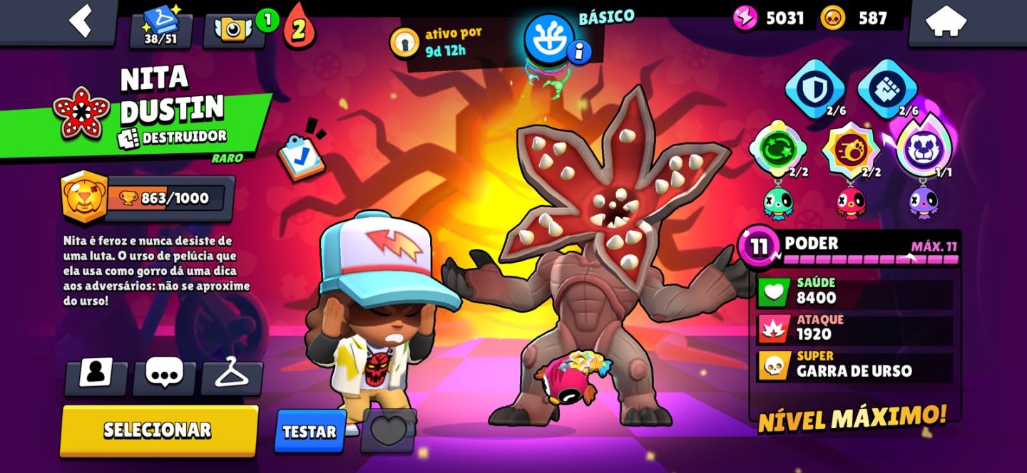 Conta BrawlStars ENDGAME - 50 LVL 11 - 300 SKINS - FULL BUFFIES - Passe Ativo
