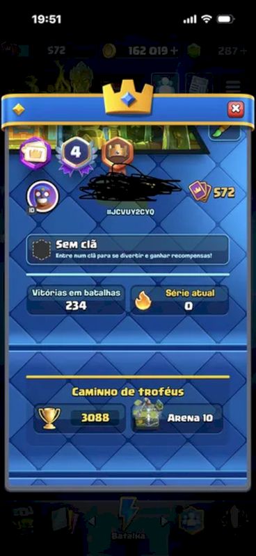 CONTA CLASH ROYALE ARENA 10 COM EVO