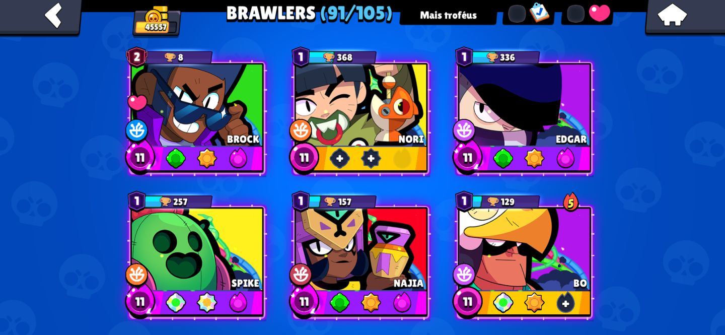Conta Brawl 45k + Clash Royale 8k