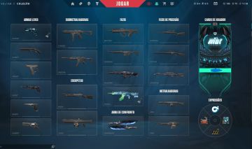 Conta valorant com skin de faca, vandal, phantom, operator e ghost