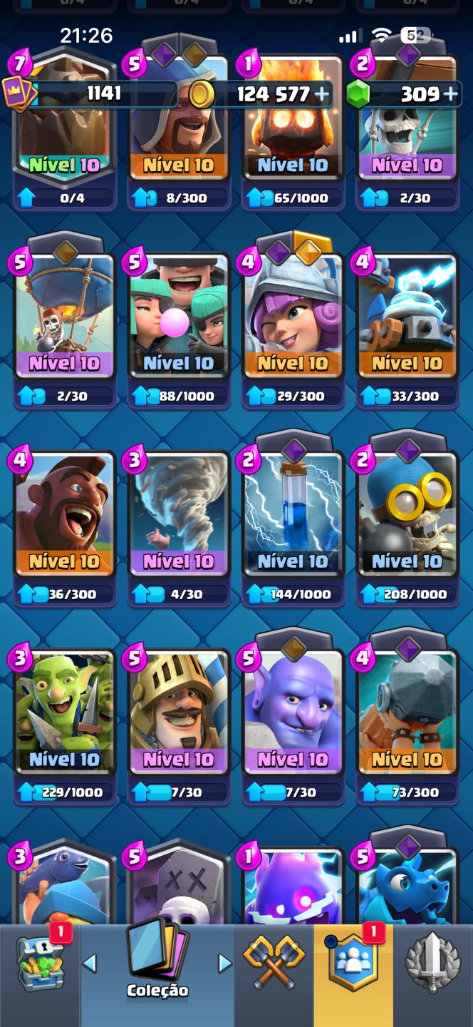 Conta Clash Royale 5600 Troféus + Cartas Upadas Arena 16
