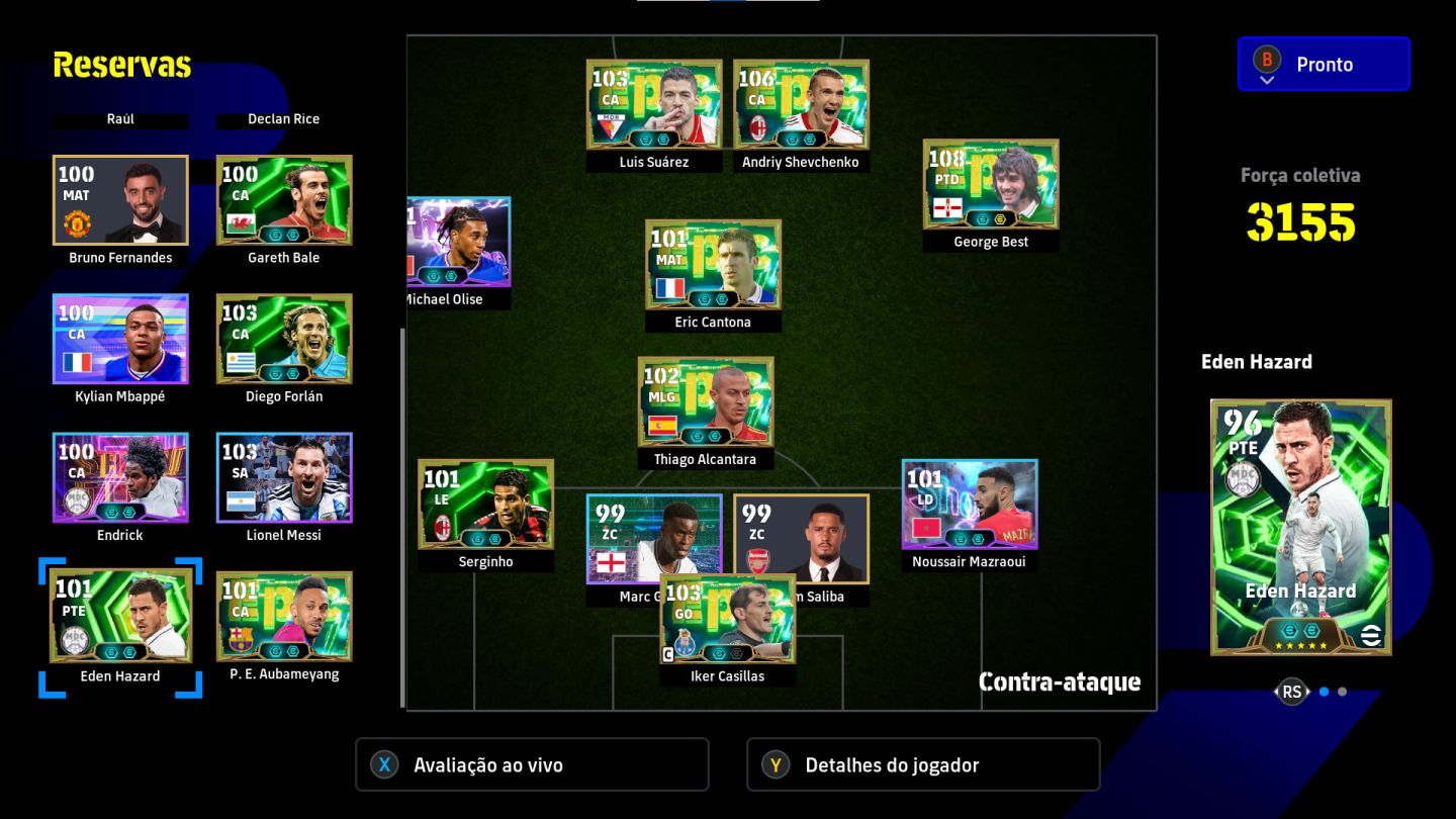 CONTA EFOOTBALL(STEAM) COM NOVO BEST 108 E NOVO SHEVCHENKO 106 E COMPANIA
