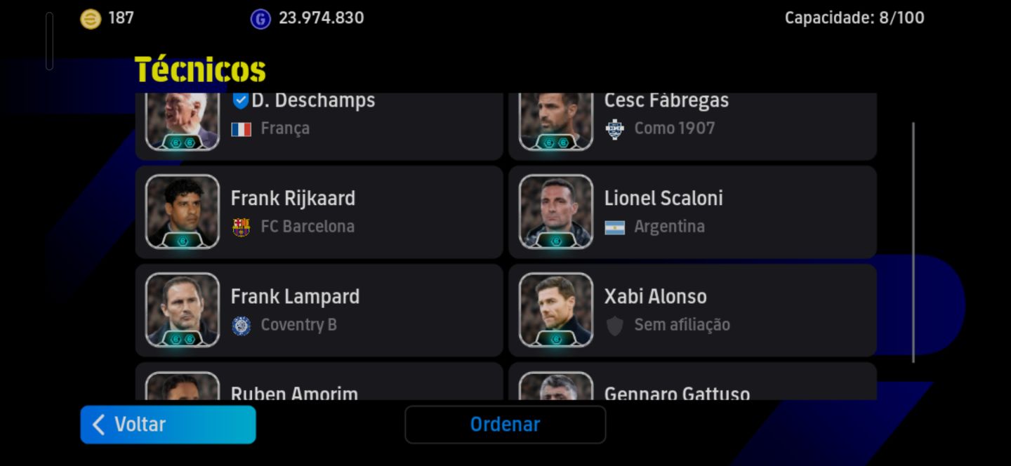 Conta Meta de Efootball Mobile com Messi 2021, Suarez, Cavani, Rivaldo e Mathaus