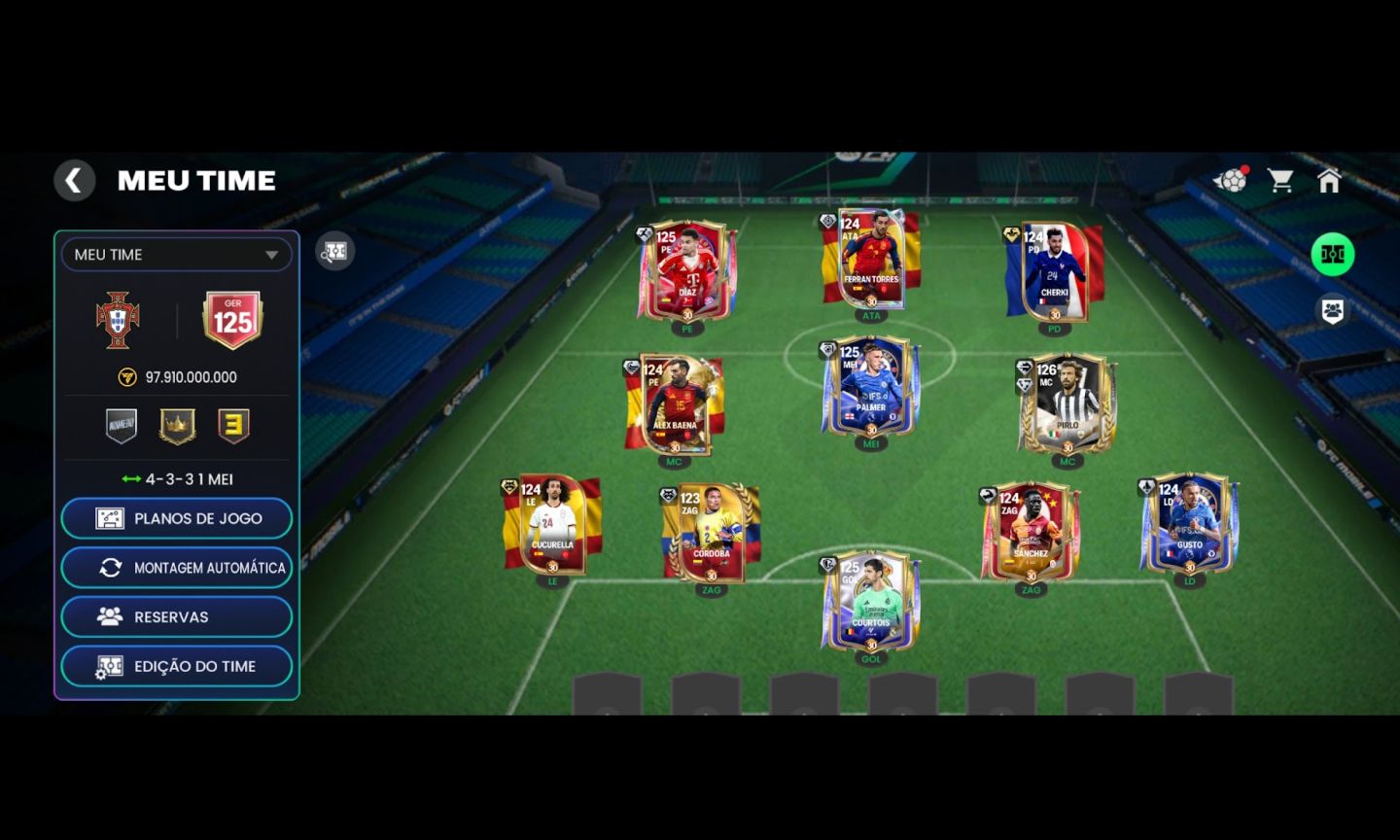 Conta de FC Mobile GER 125 | Pirlo 126 + Courtois 125 | +128M Moedas | Full aces
