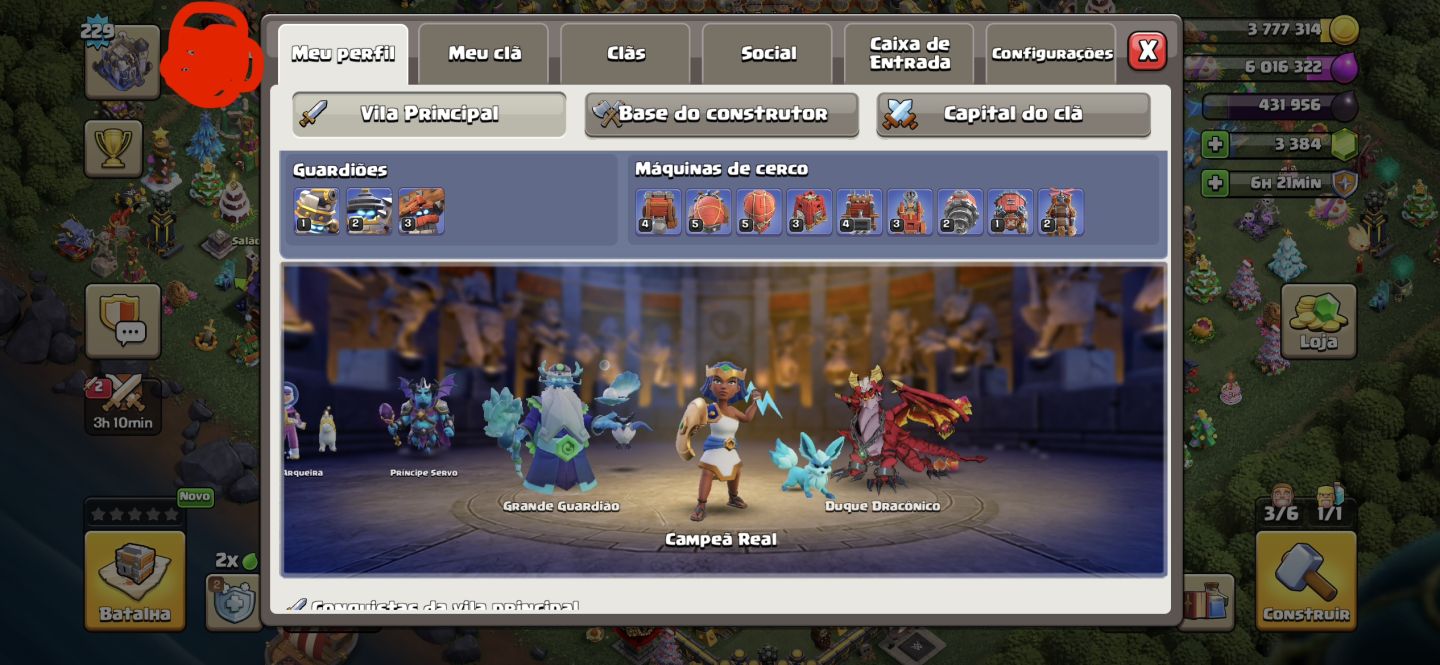 Conta Clash of Clans (CV 18 + Base Const. Full) Clash Royale (11k Trof + Lvl 15)