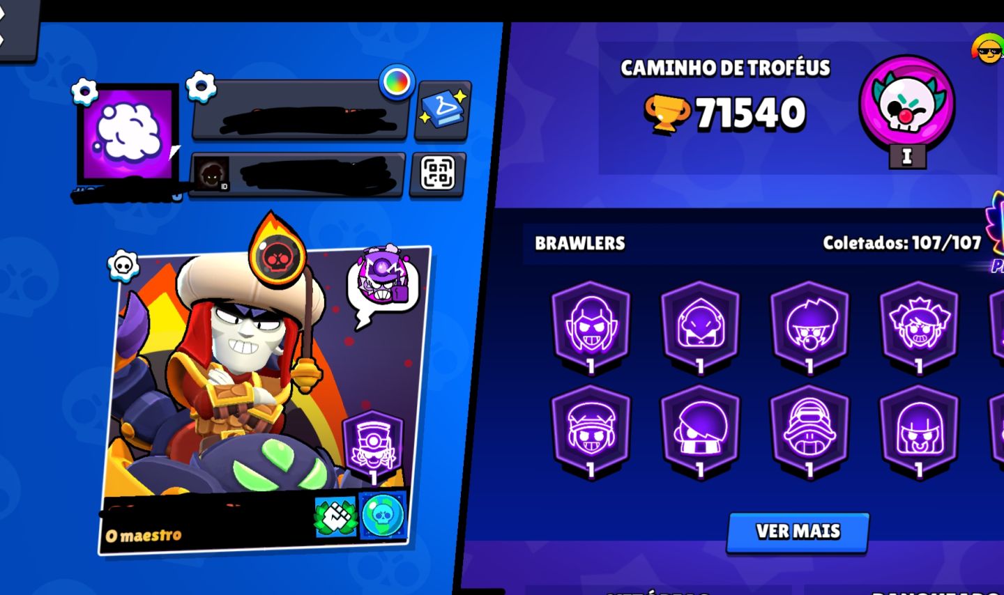 CONTA BRAWL STARS 71K TROFÉUS + 107/107 Brawlers 571 SKINS + ENDGAME