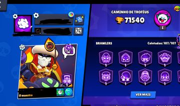 CONTA BRAWL STARS 71K TROFÉUS + 571 SKINS + ENDGAME