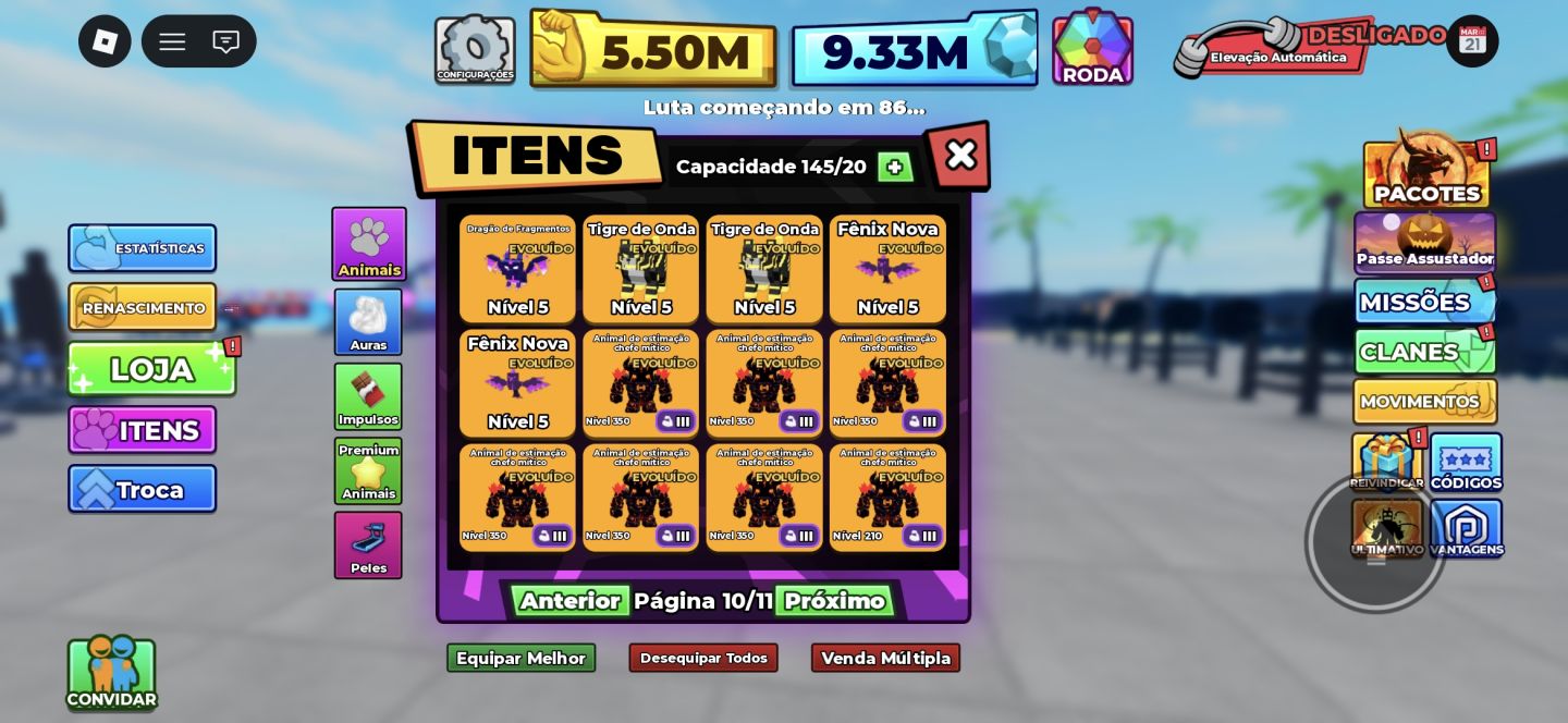PETS MÍTICOs, LENDÁRIOs, RAINBOWs E ÉPICOs/MUSCLE LEGENDS! COMPRE JÁ!
