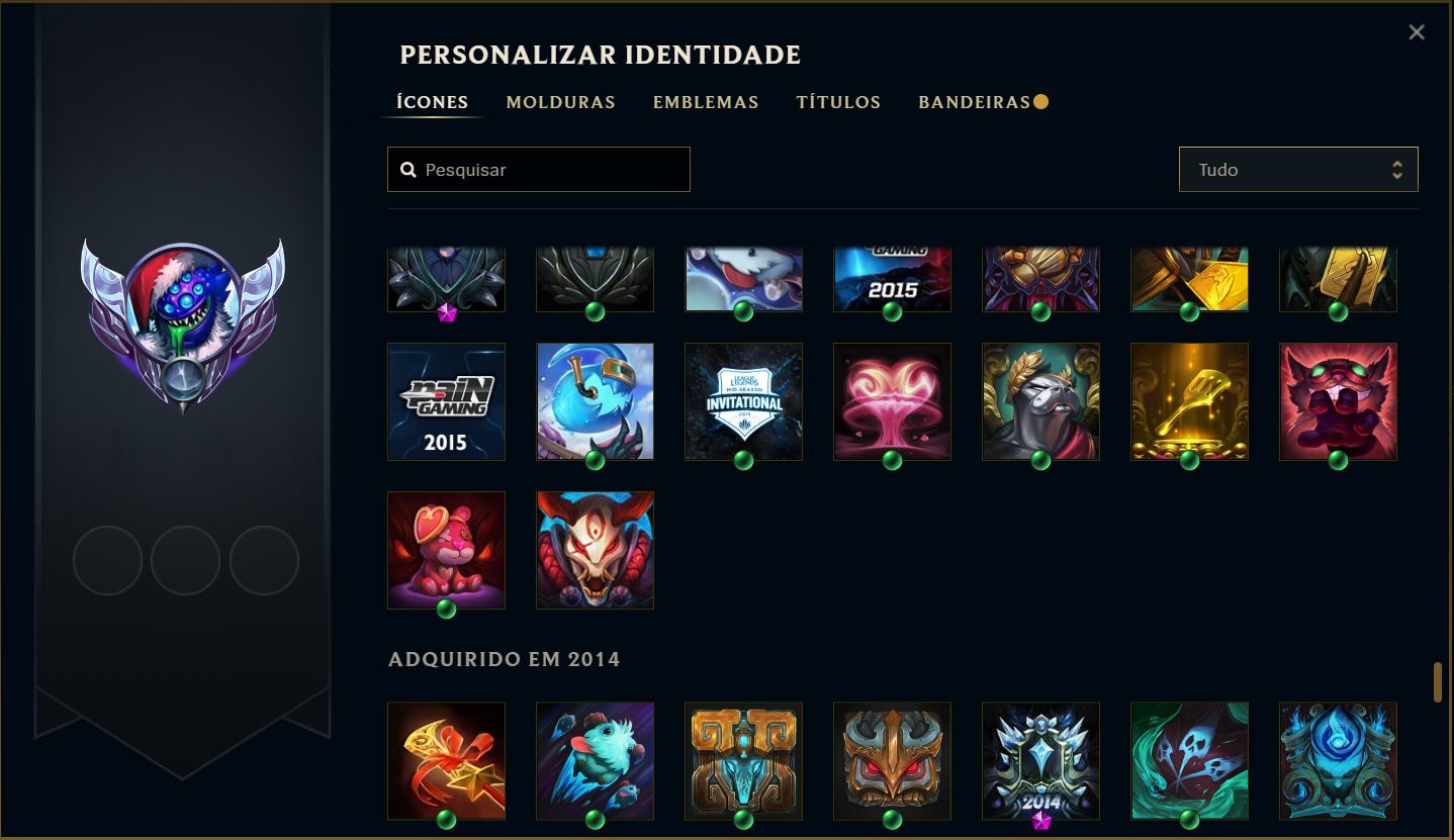 Conta LOL - 361 Skins - ícones antigos