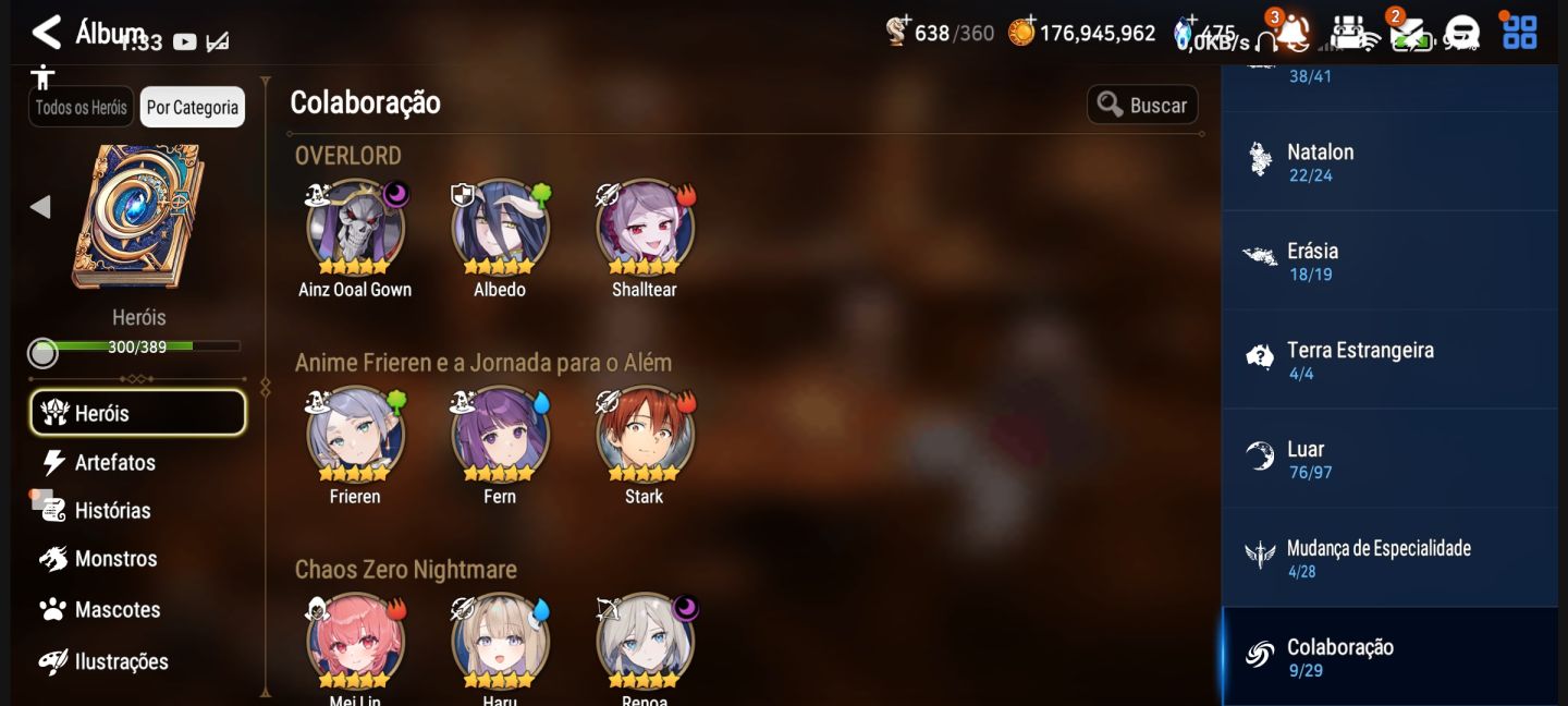 Epic Seven, conta end game, jogo de turno, PvP e pve